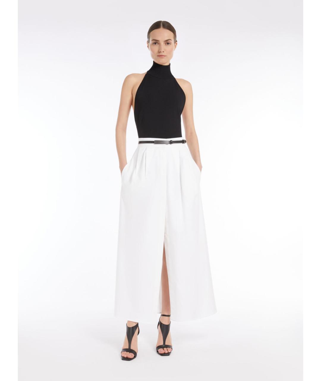 MAX MARA Белая хлопковая юбка миди, фото 2