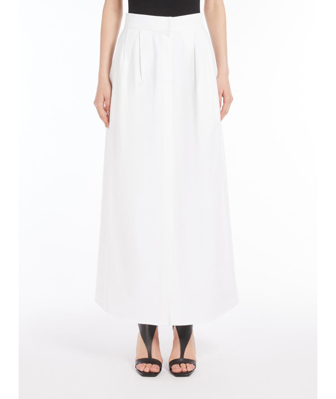 MAX MARA Белая хлопковая юбка миди, фото 3