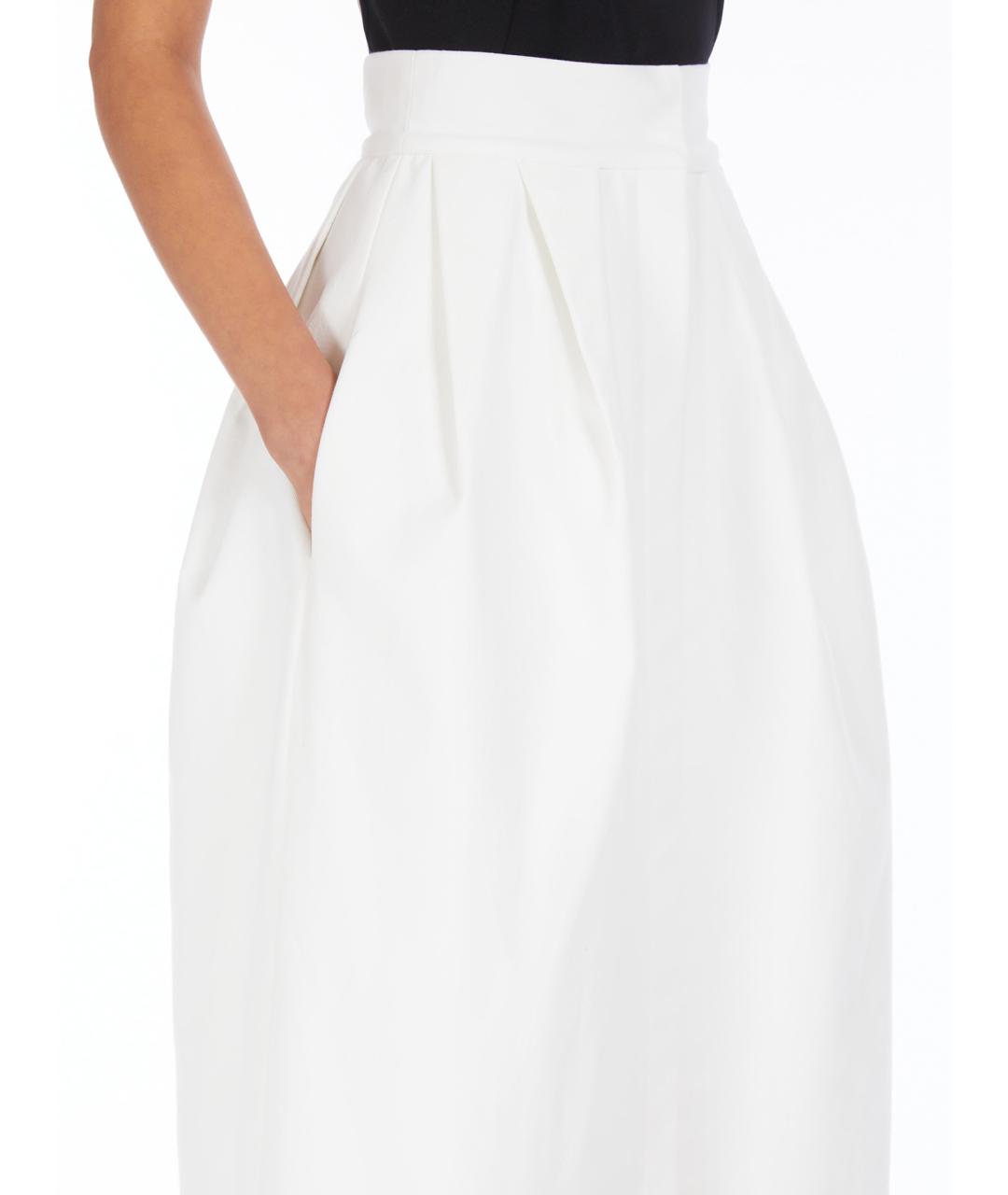 MAX MARA Белая хлопковая юбка миди, фото 5