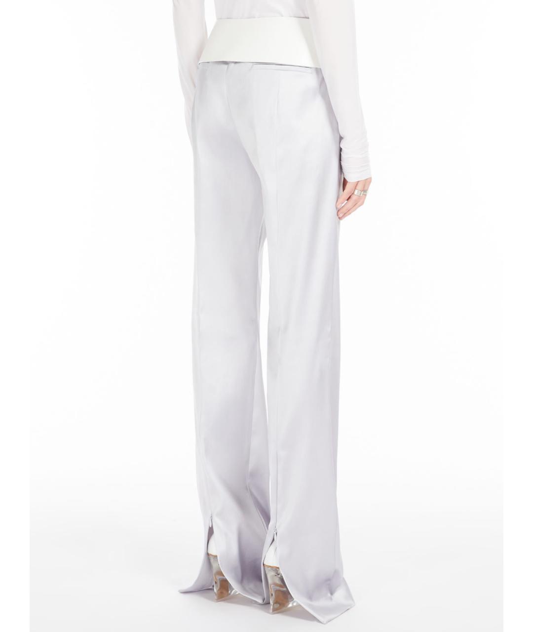 SPORTMAX Белые ацетатные прямые брюки, фото 3