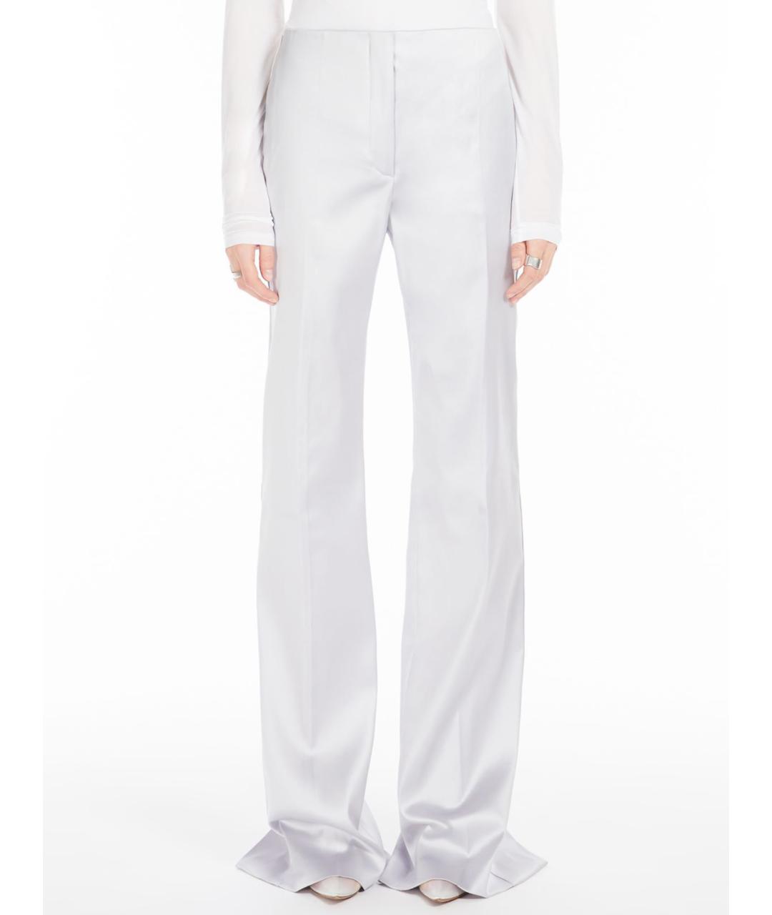 SPORTMAX Белые ацетатные прямые брюки, фото 4