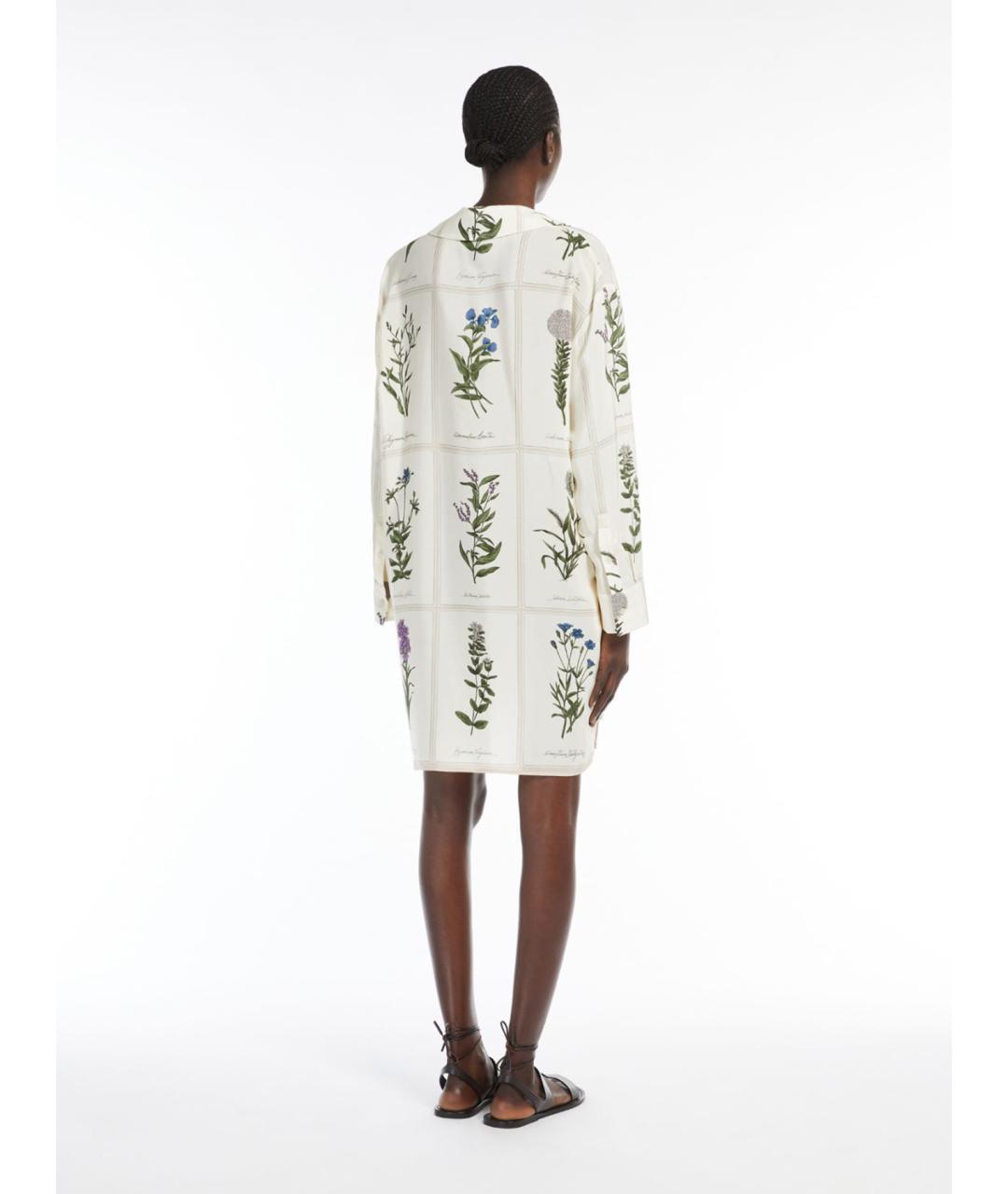 WEEKEND MAX MARA Белое шелковое повседневное платье, фото 3