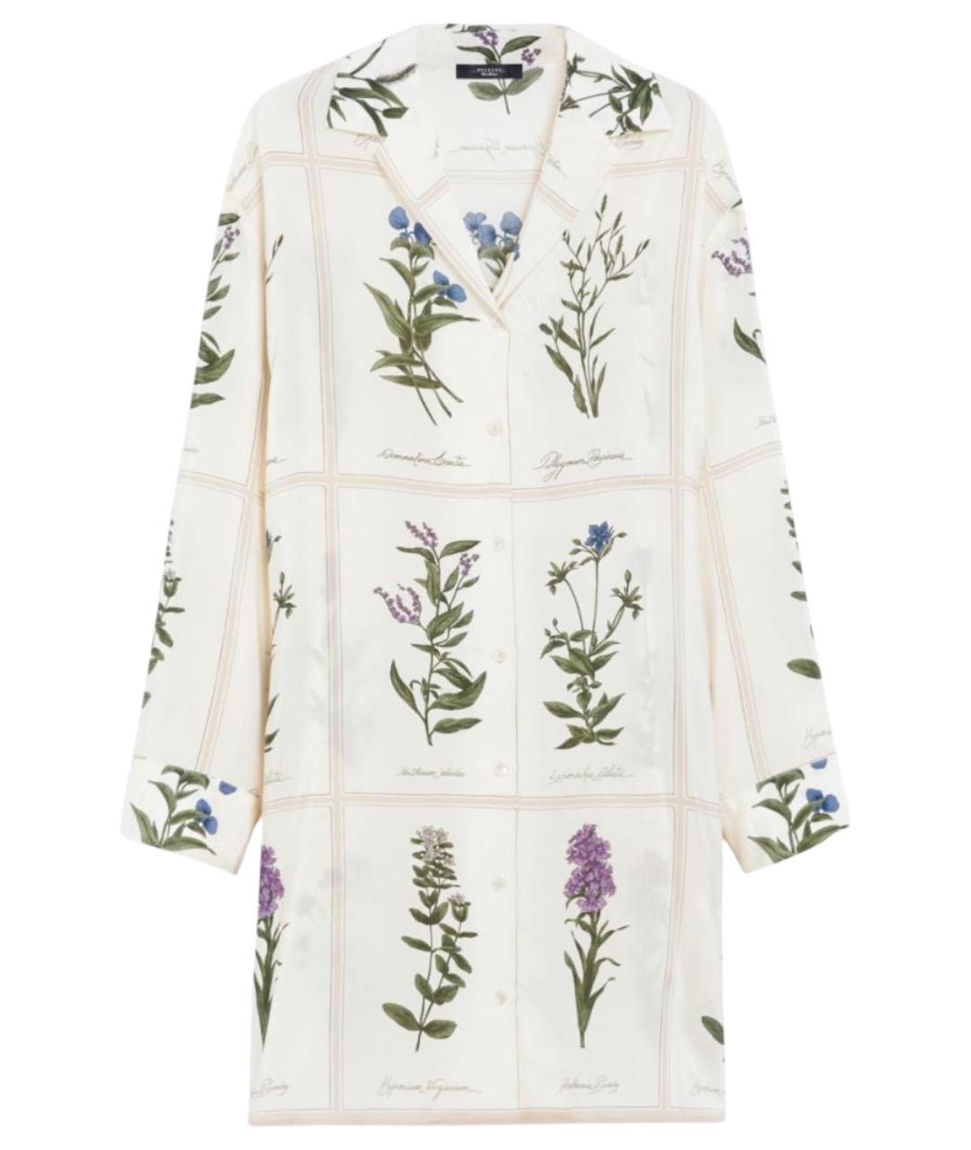 WEEKEND MAX MARA Белое шелковое повседневное платье, фото 1