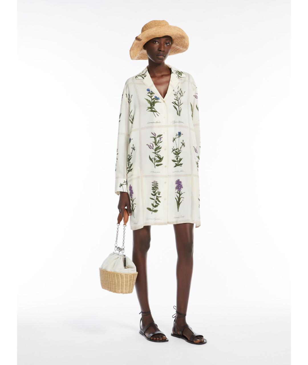 WEEKEND MAX MARA Белое шелковое повседневное платье, фото 2