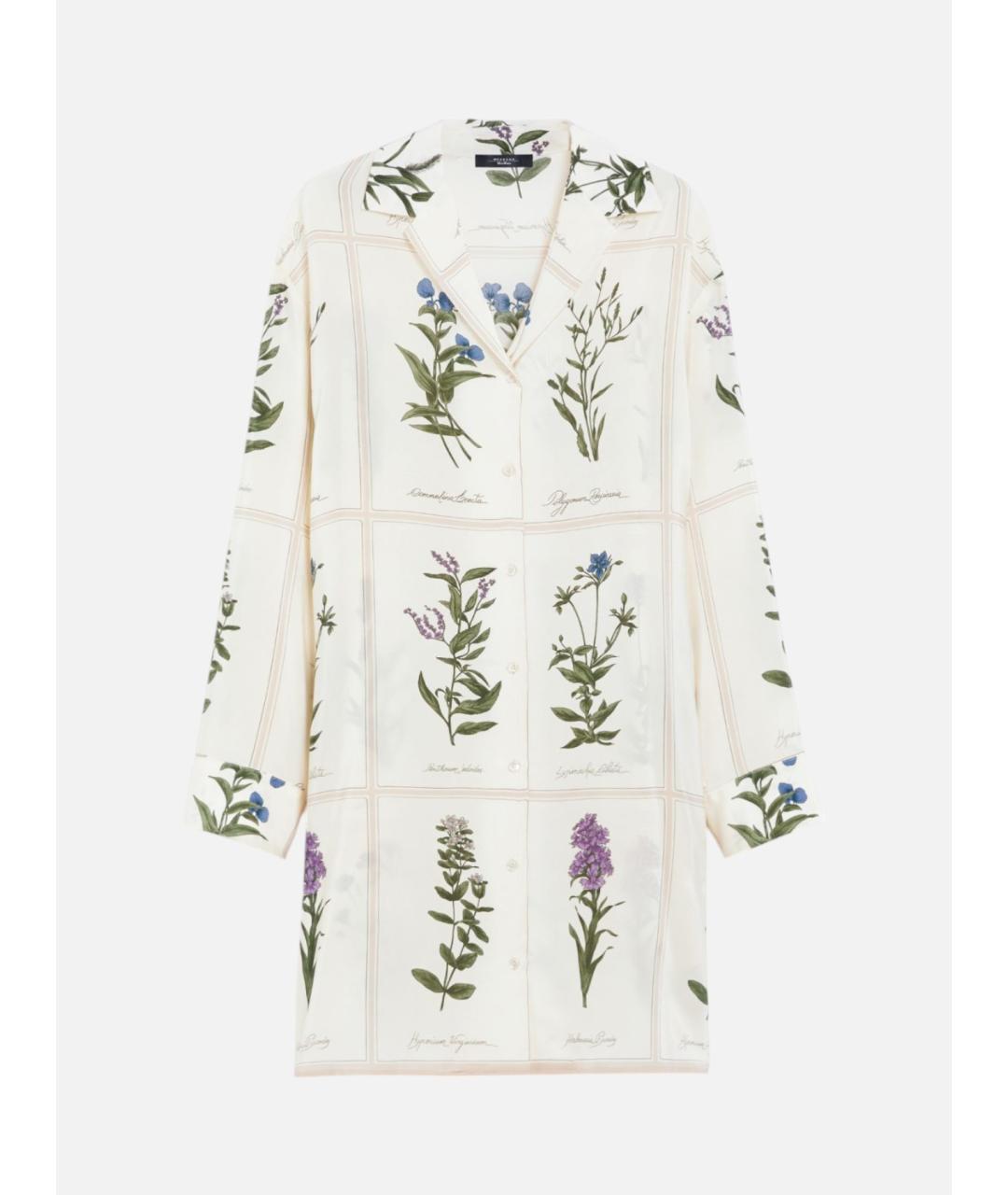 WEEKEND MAX MARA Белое шелковое повседневное платье, фото 5