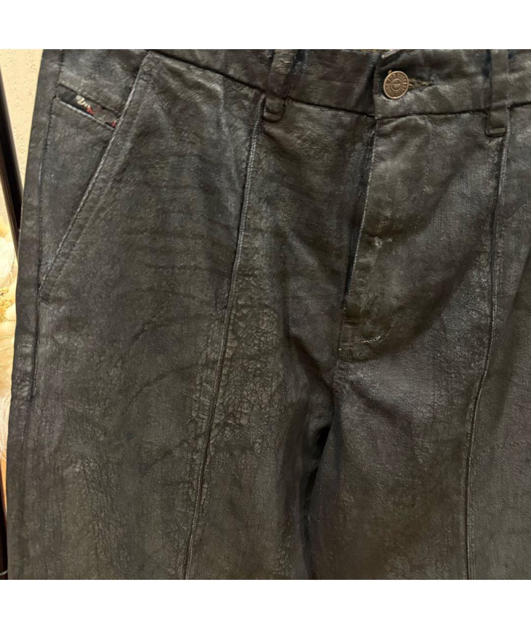 DIESEL Черные хлопко-полиэстеровые джинсы, фото 4