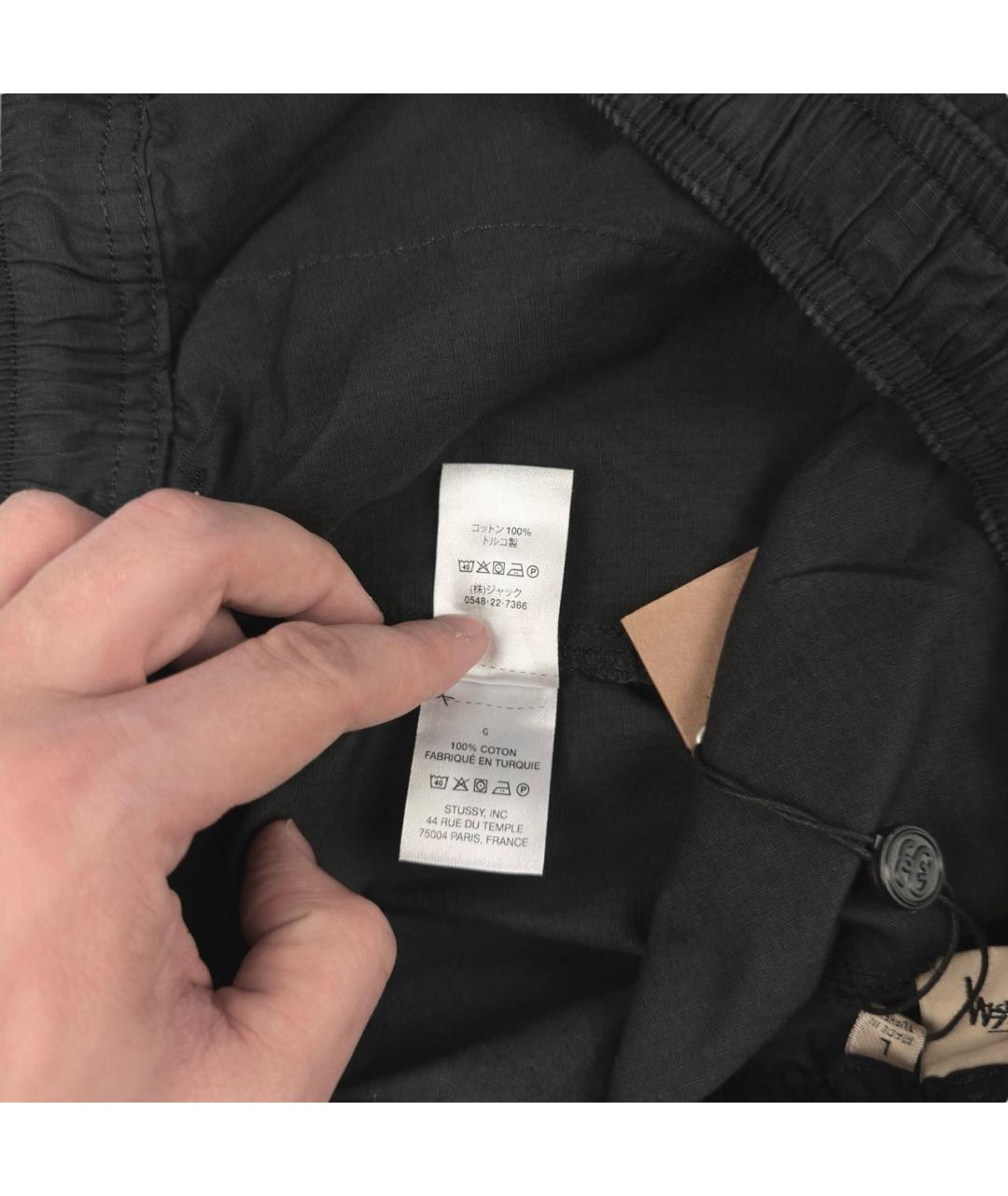STUSSY Черные хлопковые повседневные брюки, фото 7