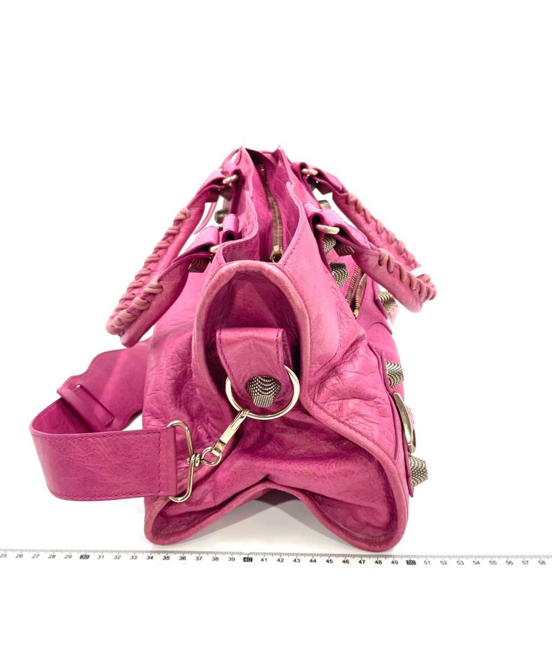 BALENCIAGA Розовая кожаная сумка с короткими ручками, фото 8