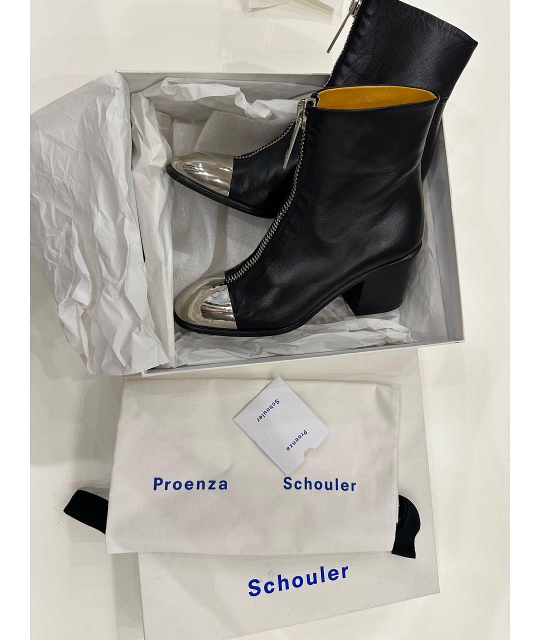 PROENZA SCHOULER Черные кожаные ботильоны, фото 5