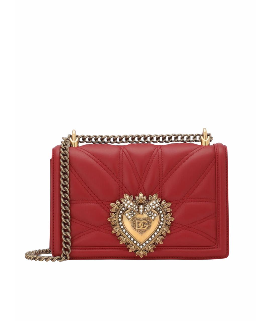 DOLCE&GABBANA Красная кожаная сумка через плечо, фото 1
