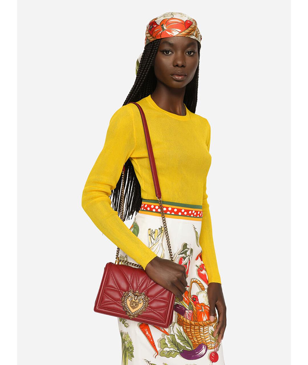 DOLCE&GABBANA Красная кожаная сумка через плечо, фото 4