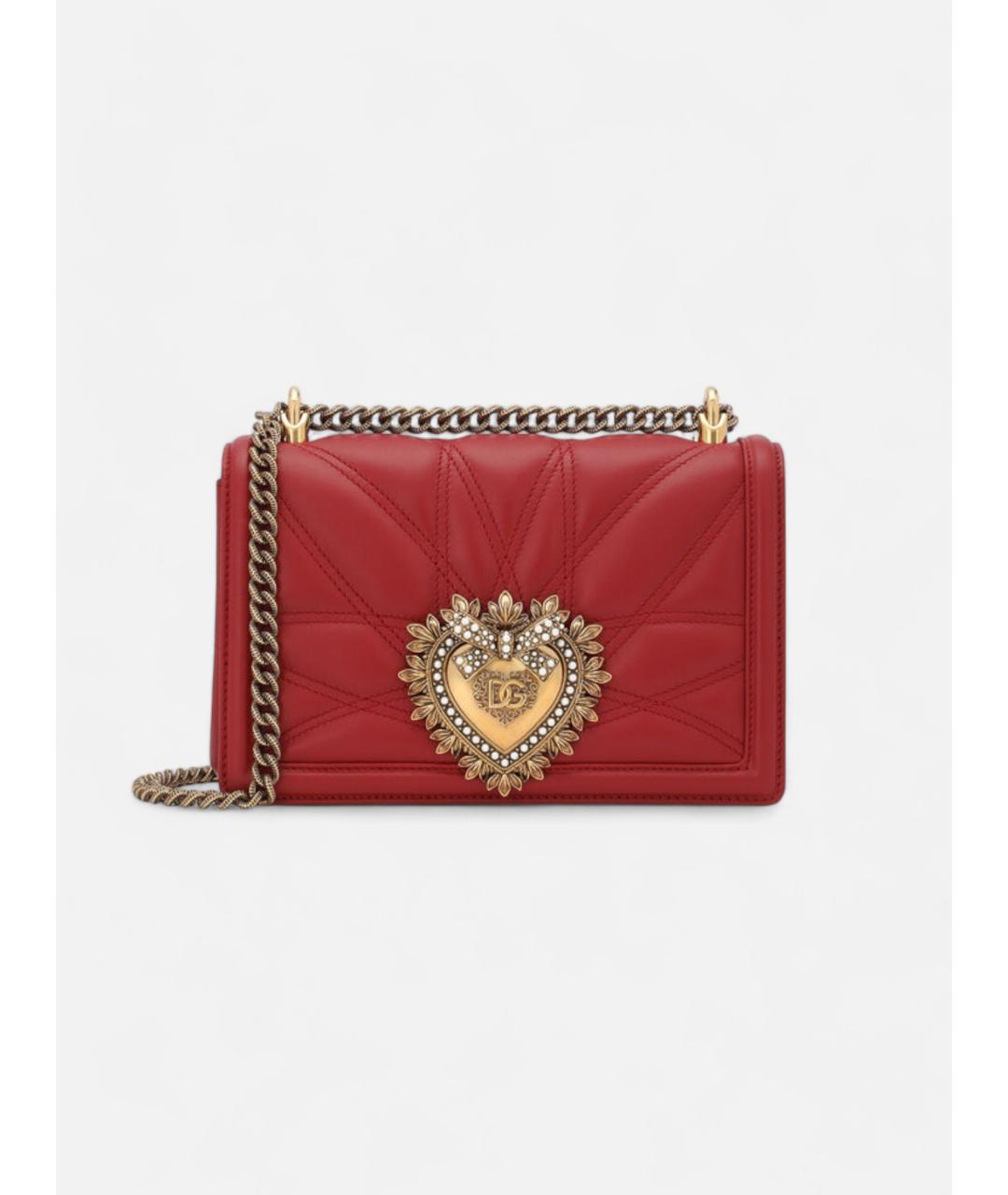 DOLCE&GABBANA Красная кожаная сумка через плечо, фото 5