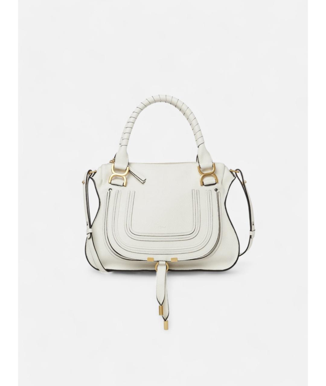 CHLOE Белая кожаная сумка тоут, фото 4