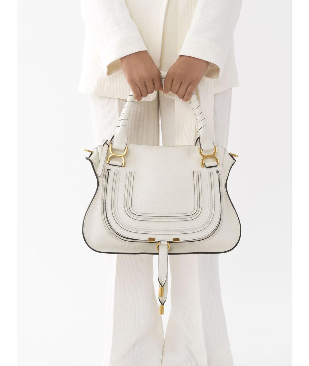 CHLOE Белая кожаная сумка тоут, фото 2