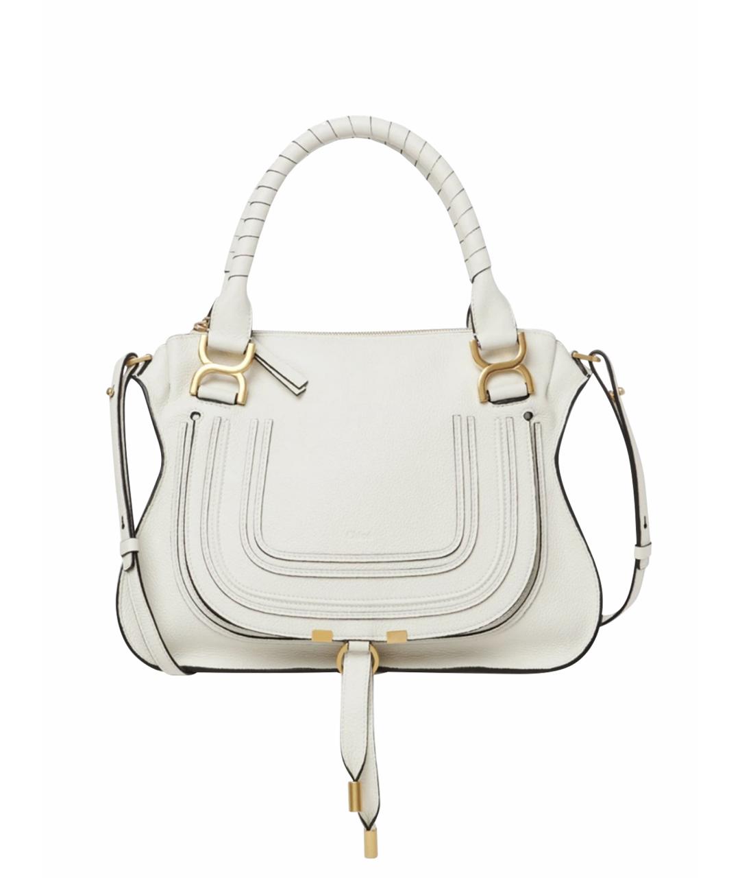 CHLOE Белая кожаная сумка тоут, фото 1