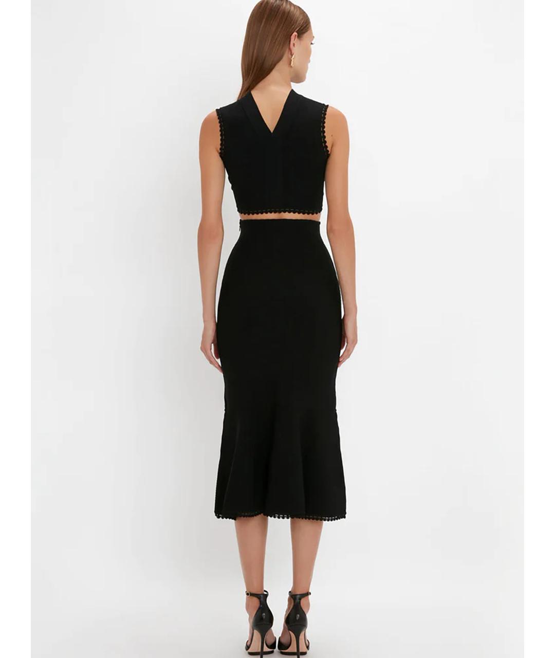 VICTORIA BECKHAM Черная вискозная майка, фото 5