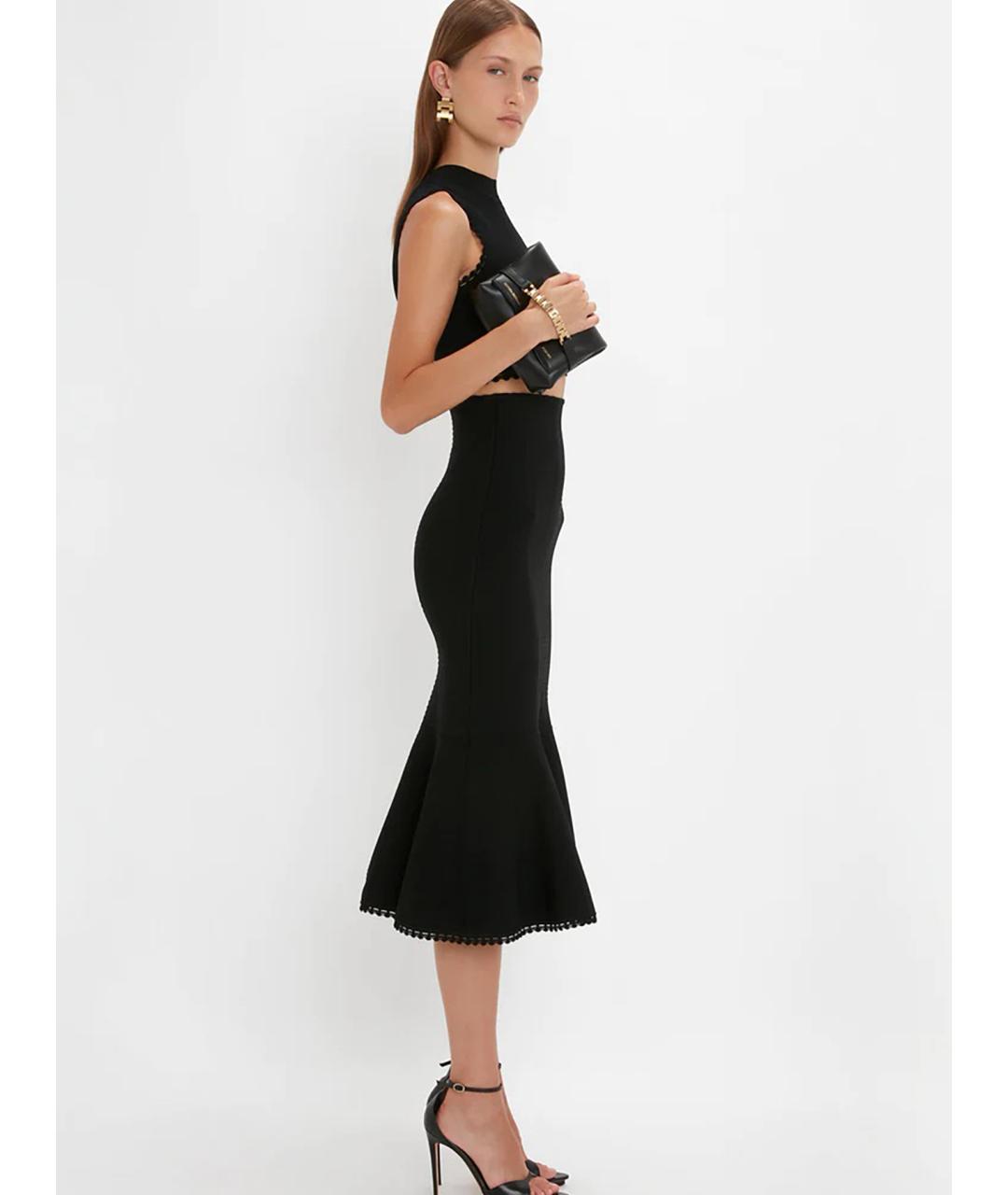 VICTORIA BECKHAM Черная вискозная майка, фото 4