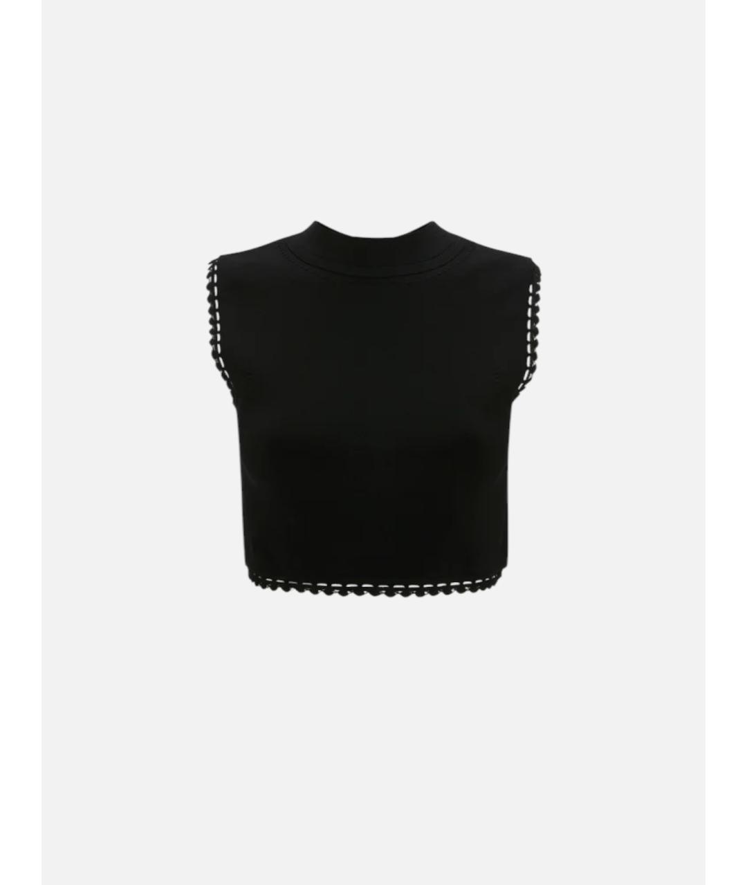 VICTORIA BECKHAM Черная вискозная майка, фото 6