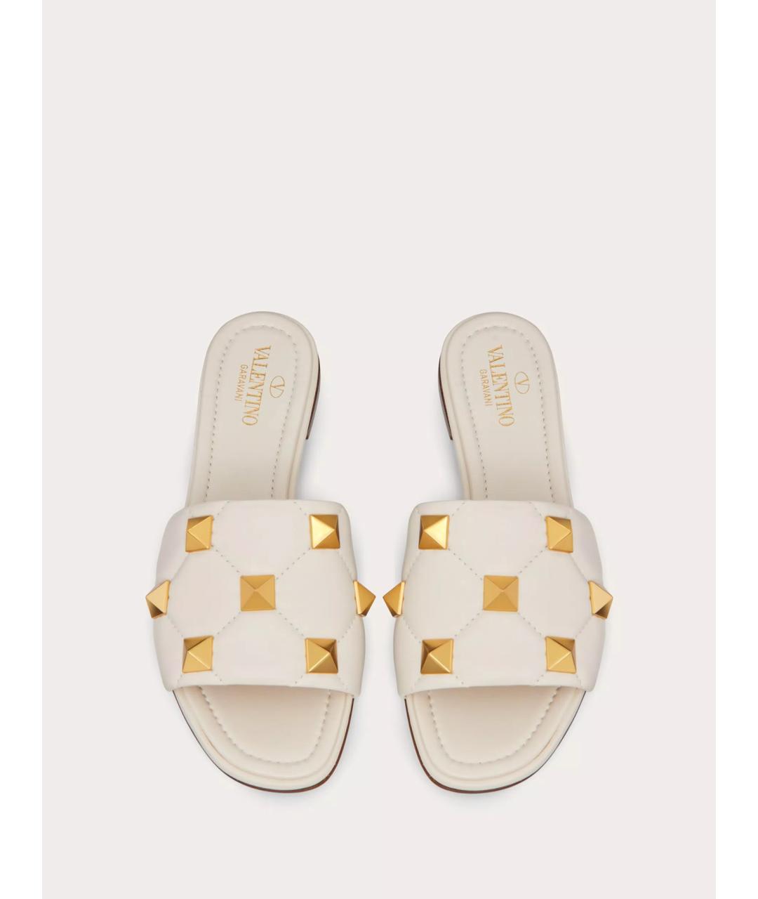 VALENTINO Белые кожаные шлепанцы, фото 3