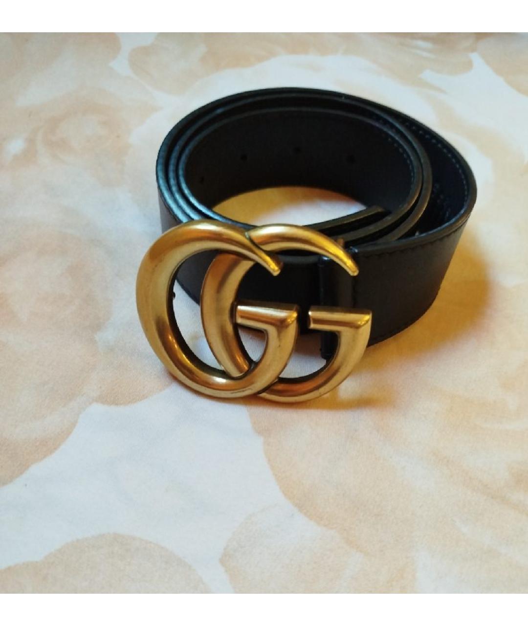 GUCCI Черный кожаный ремень, фото 5