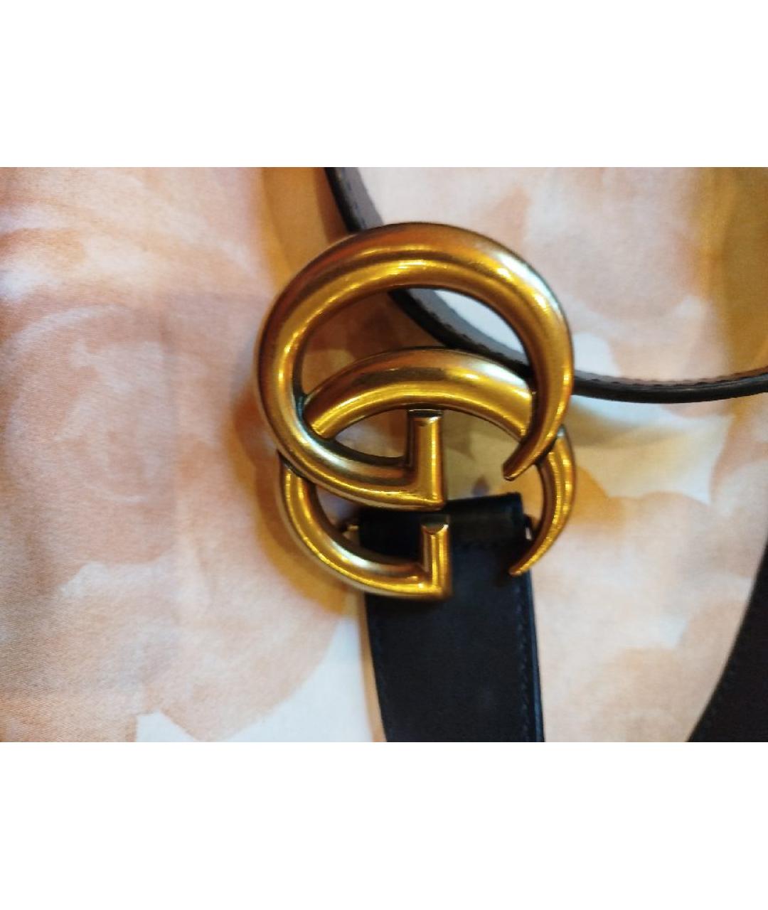 GUCCI Черный кожаный ремень, фото 4