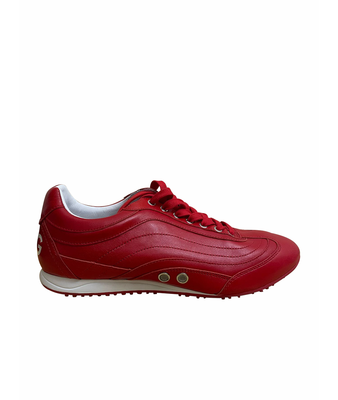 DOLCE&GABBANA Красные кожаные низкие кроссовки / кеды, фото 1