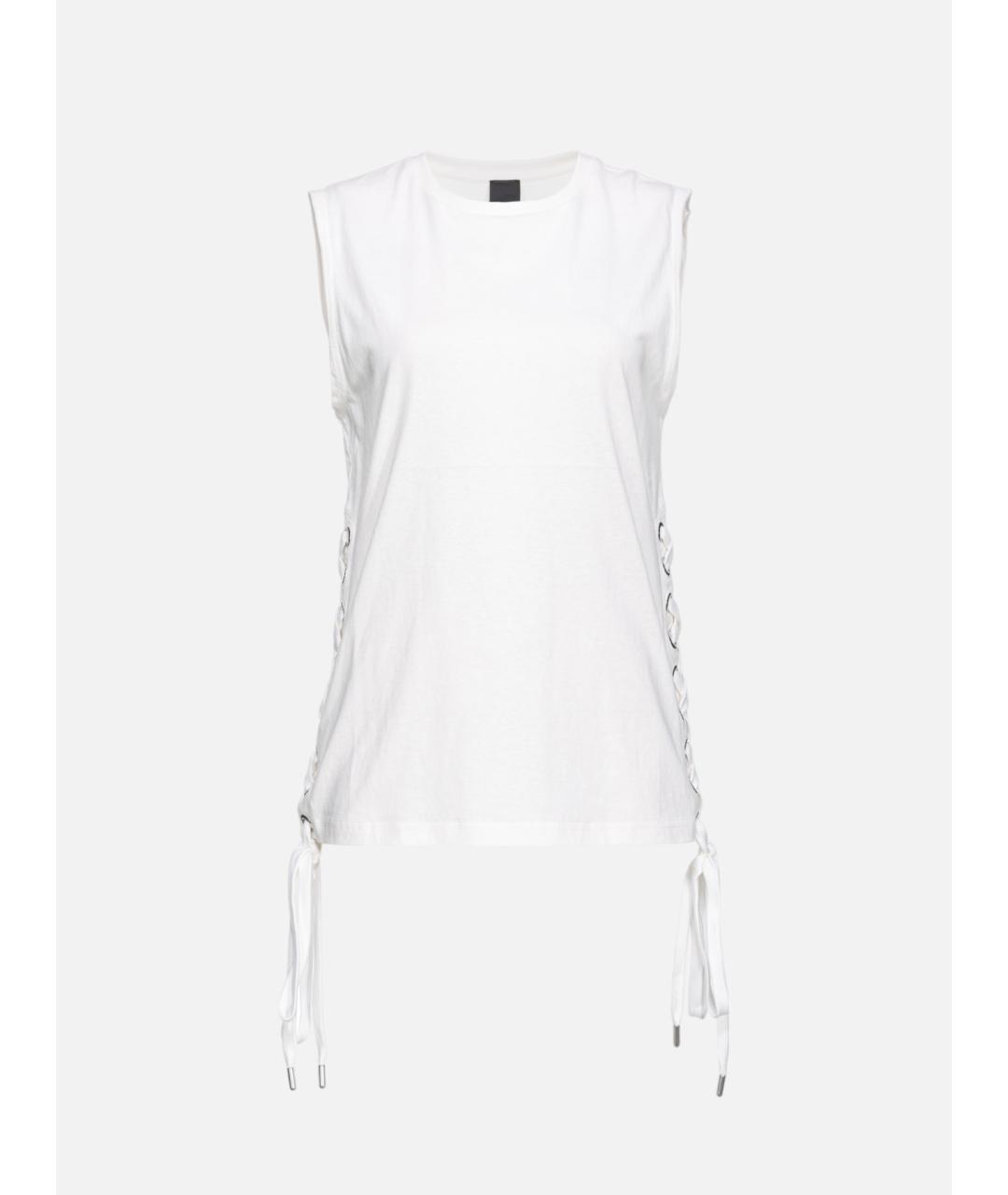 PINKO Белая хлопковая майка, фото 4