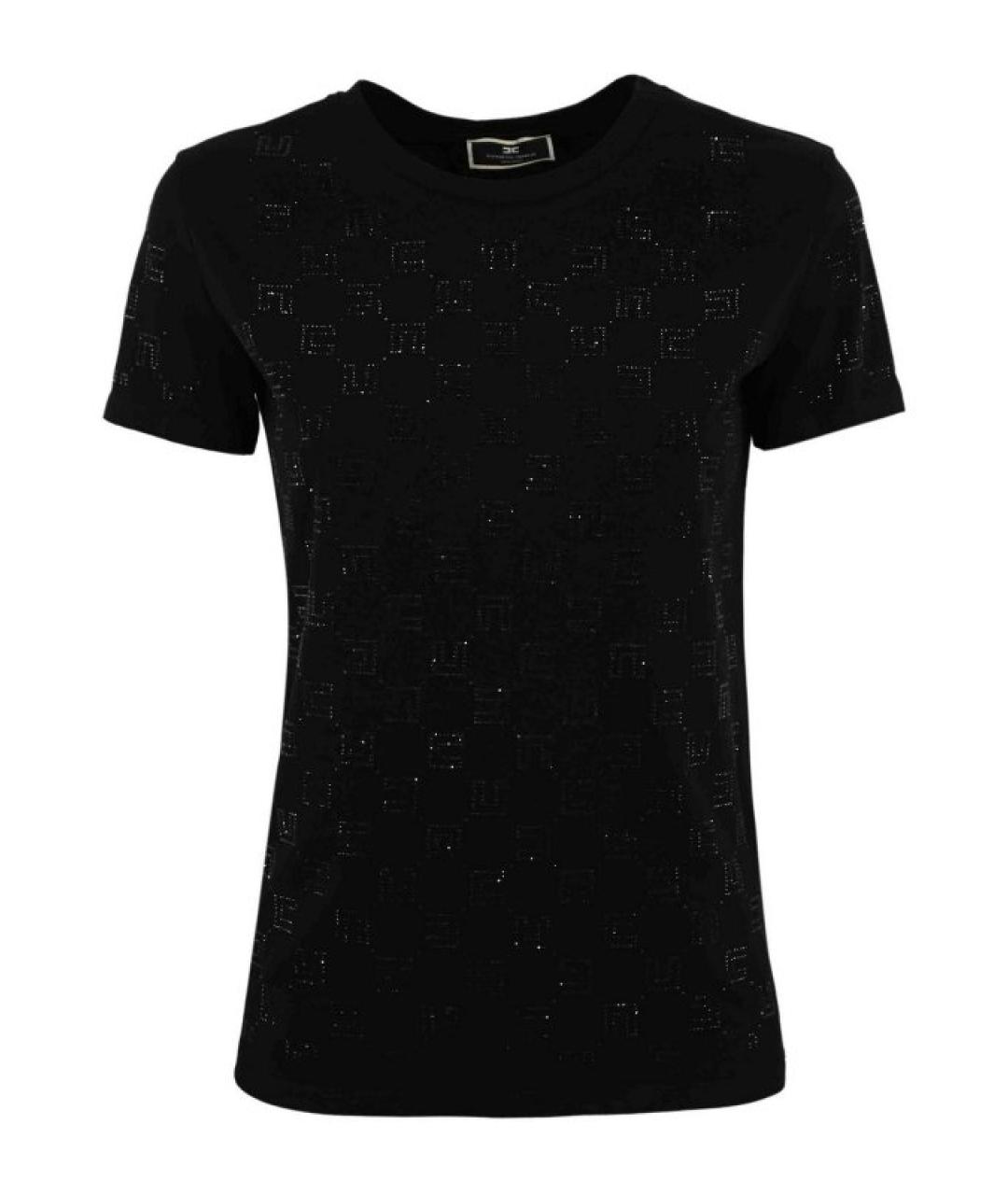 ELISABETTA FRANCHI Черная хлопковая футболка, фото 1