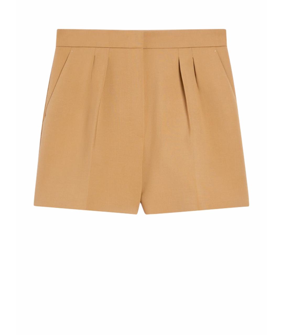 MAX MARA Бежевые шерстяные шорты, фото 1