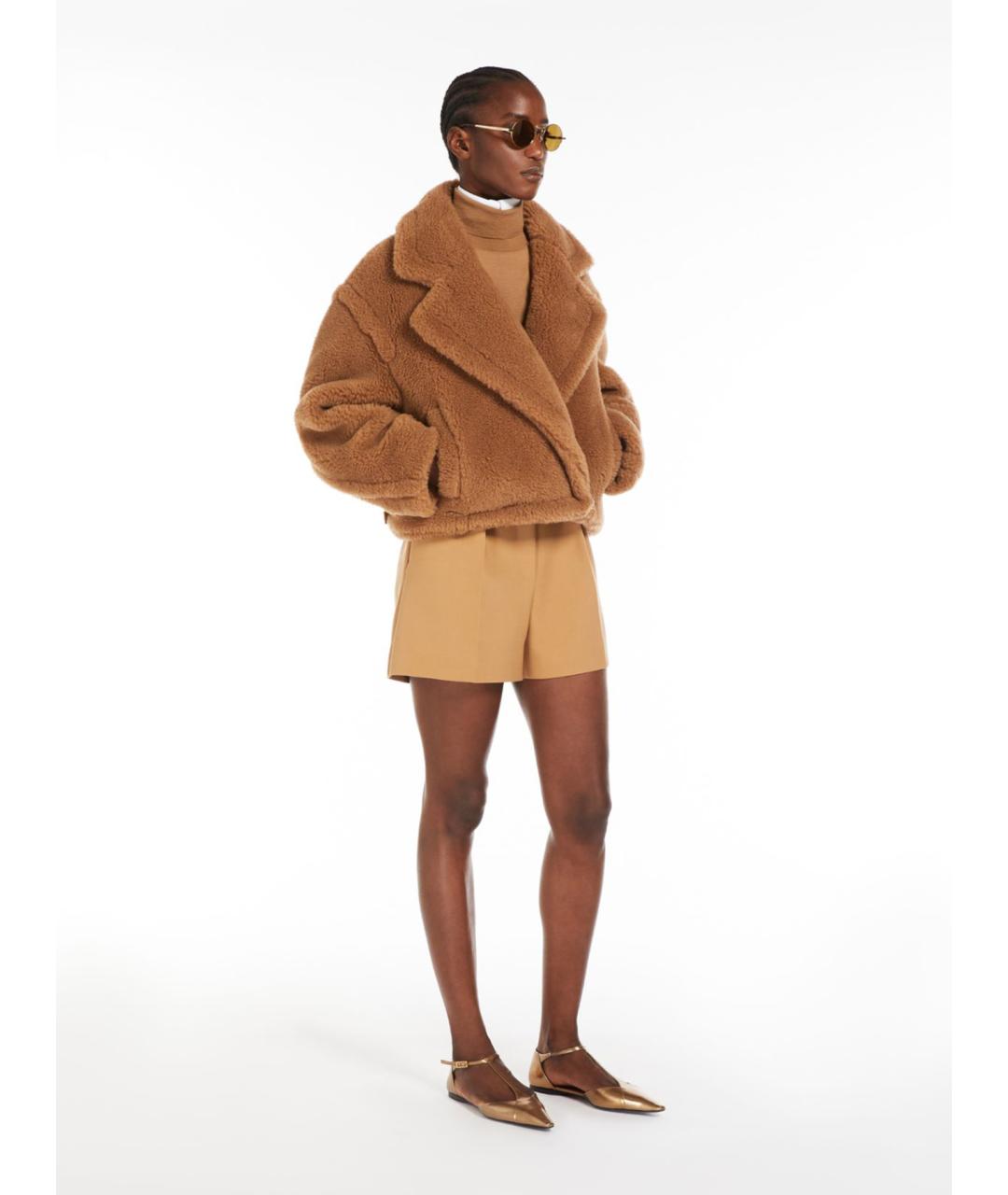 MAX MARA Бежевые шерстяные шорты, фото 2