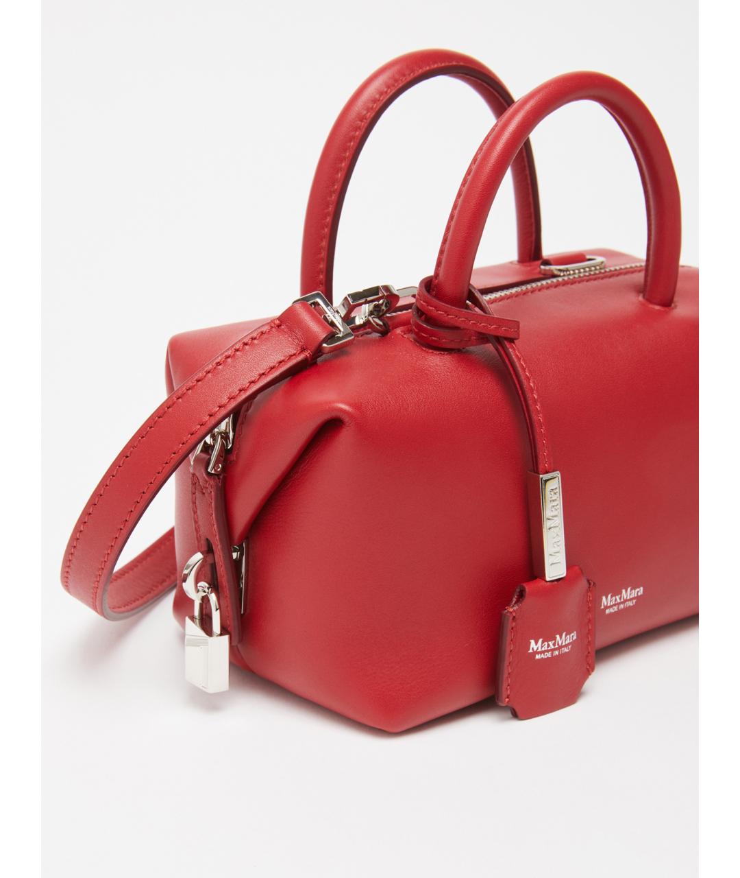 MAX MARA Красная кожаная сумка тоут, фото 2