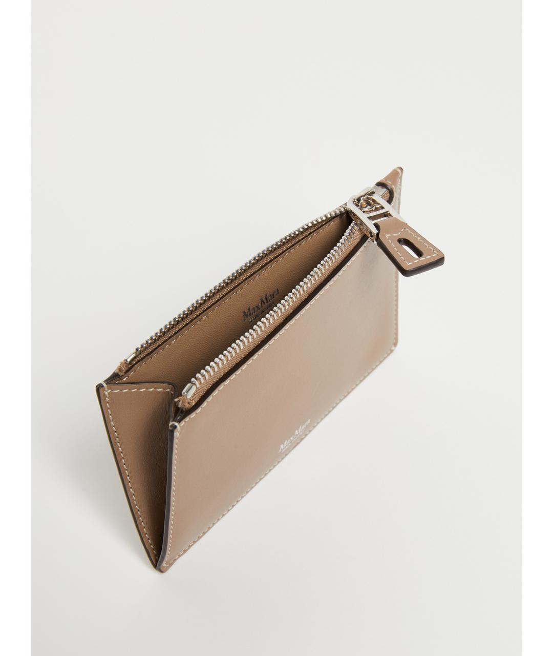 MAX MARA Бежевый кожаный кардхолдер, фото 3
