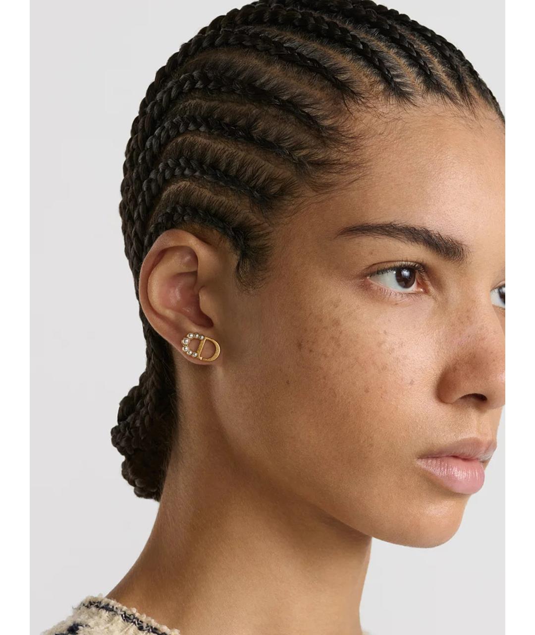 CHRISTIAN DIOR Золотые латунные серьги, фото 2