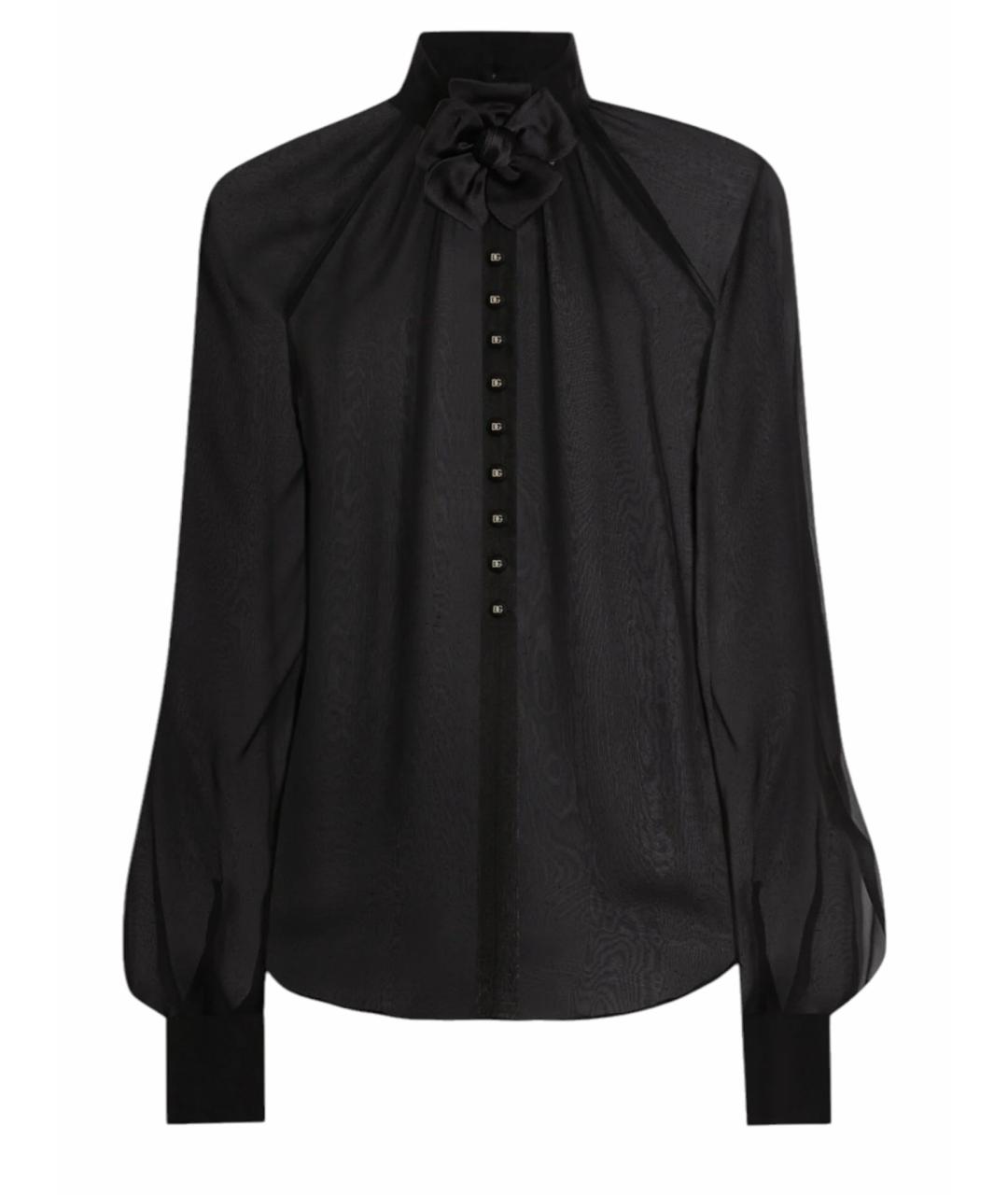DOLCE&GABBANA Черная шелковая блузы, фото 1