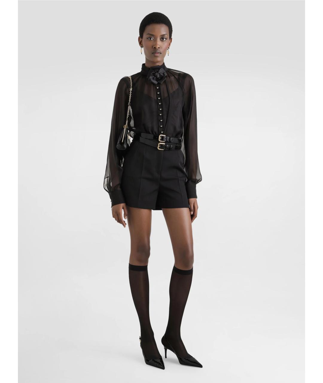 DOLCE&GABBANA Черная шелковая блузы, фото 2