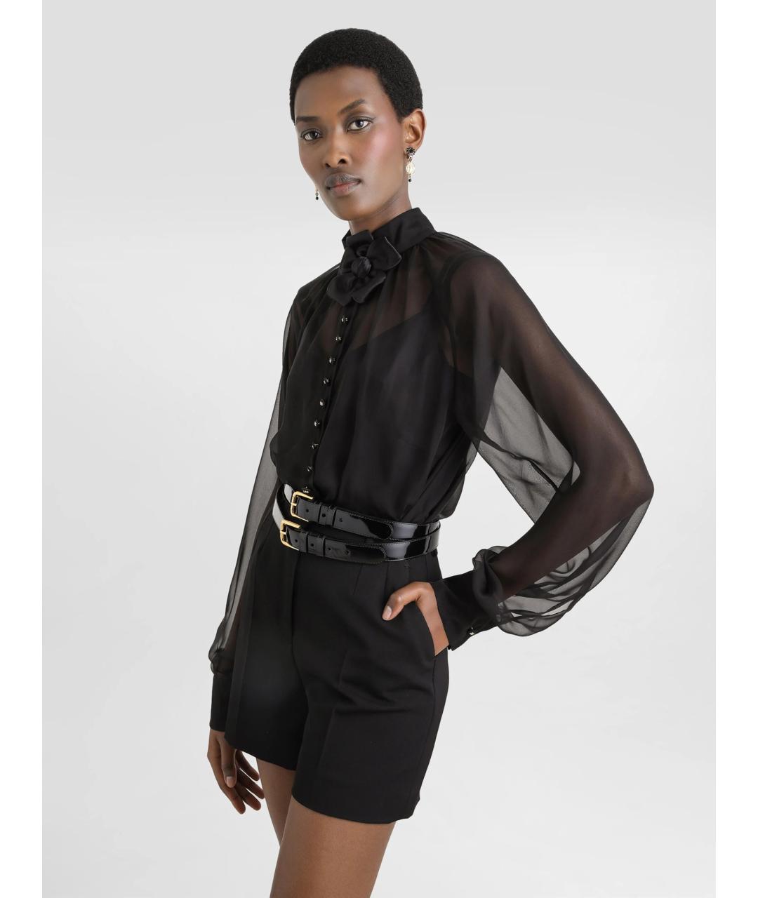 DOLCE&GABBANA Черная шелковая блузы, фото 3