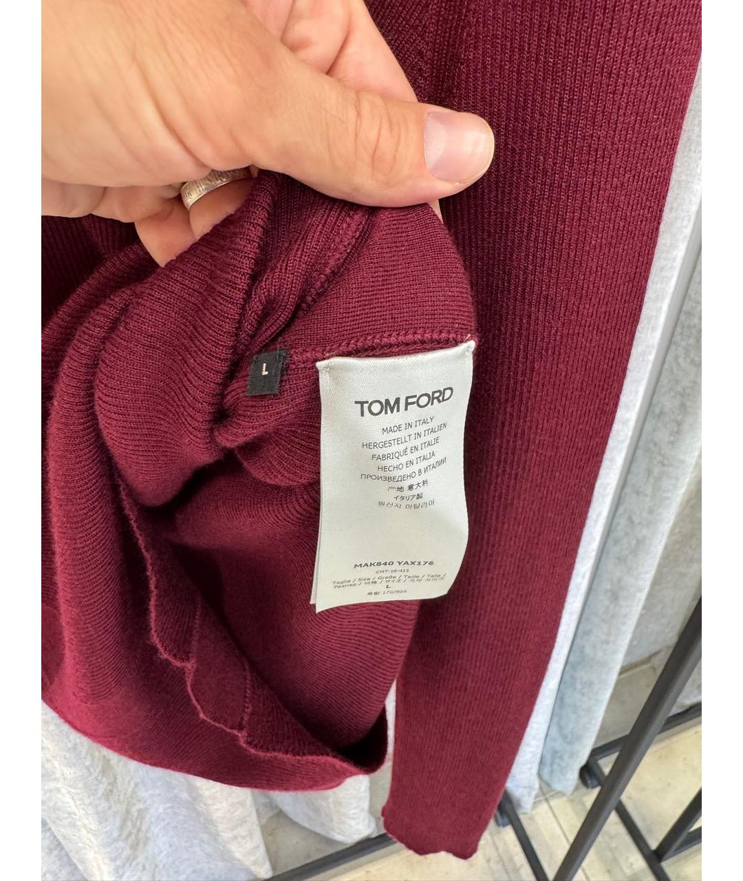 TOM FORD Бордовая кашемировая водолазка, фото 4