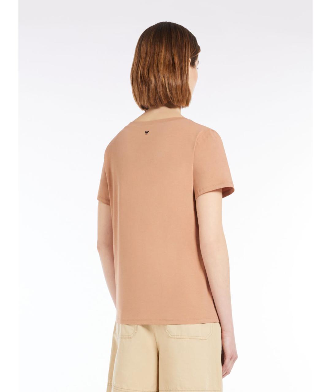 WEEKEND MAX MARA Оранжевая хлопковая футболка, фото 4