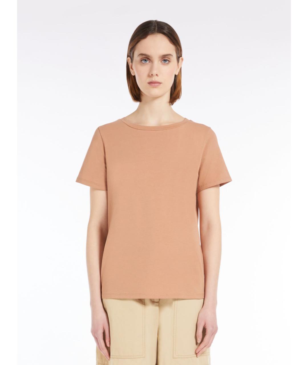 WEEKEND MAX MARA Оранжевая хлопковая футболка, фото 3