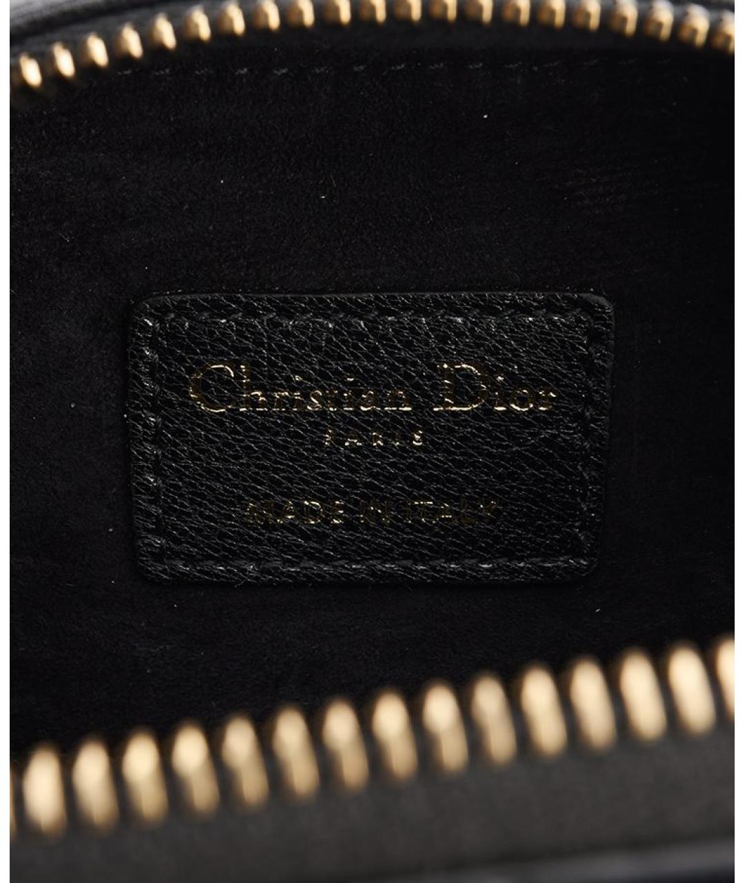 CHRISTIAN DIOR Черная кожаная сумка через плечо, фото 5