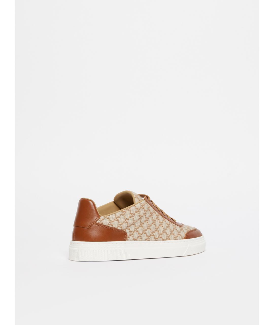 MAX MARA Бежевые кожаные кеды, фото 5