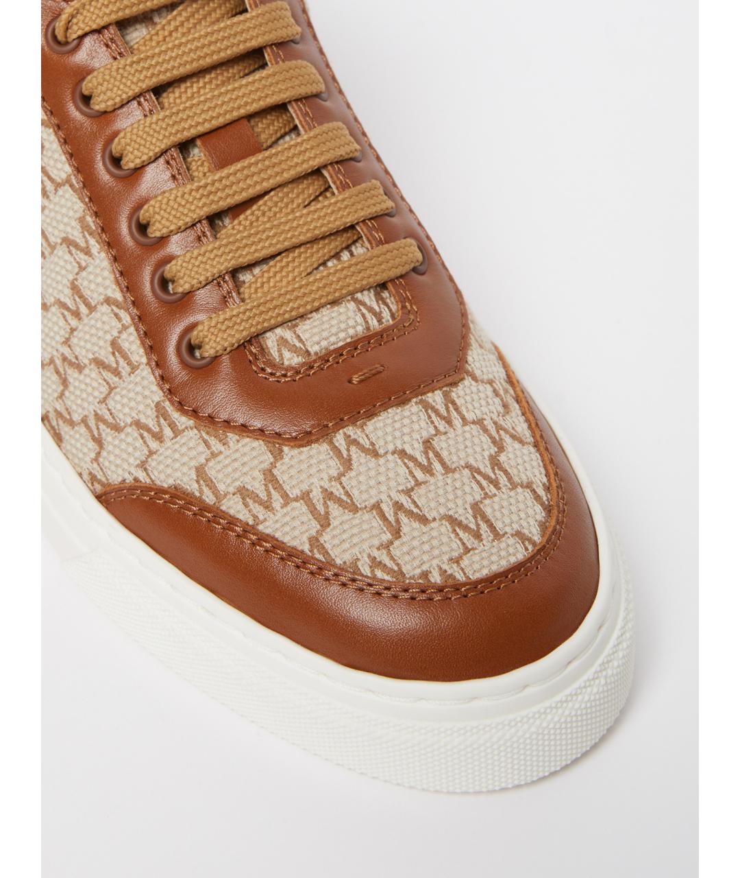 MAX MARA Бежевые кожаные кеды, фото 4