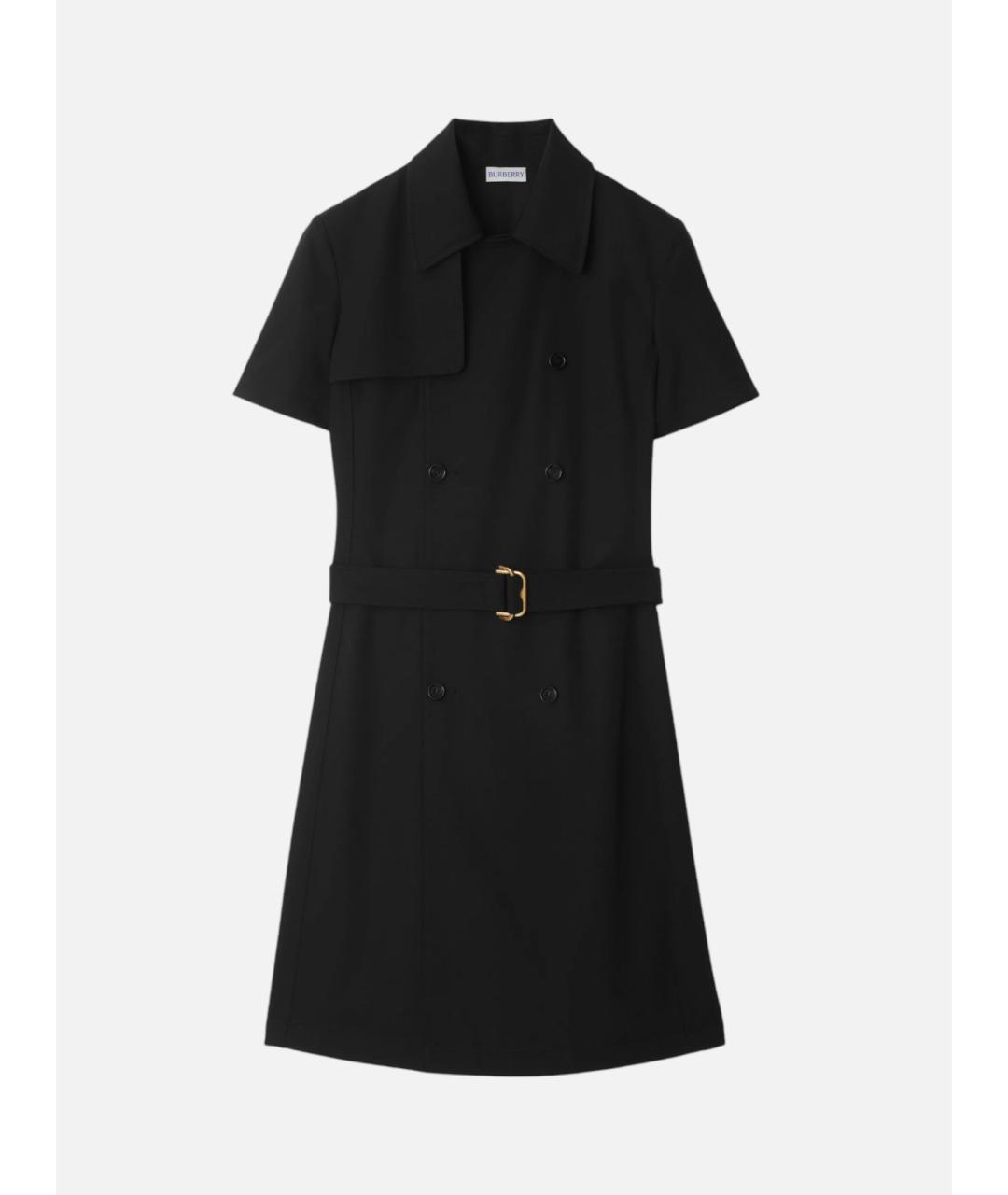 BURBERRY Черное шерстяное повседневное платье, фото 6