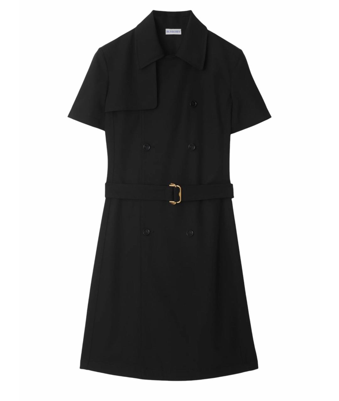 BURBERRY Черное шерстяное повседневное платье, фото 1