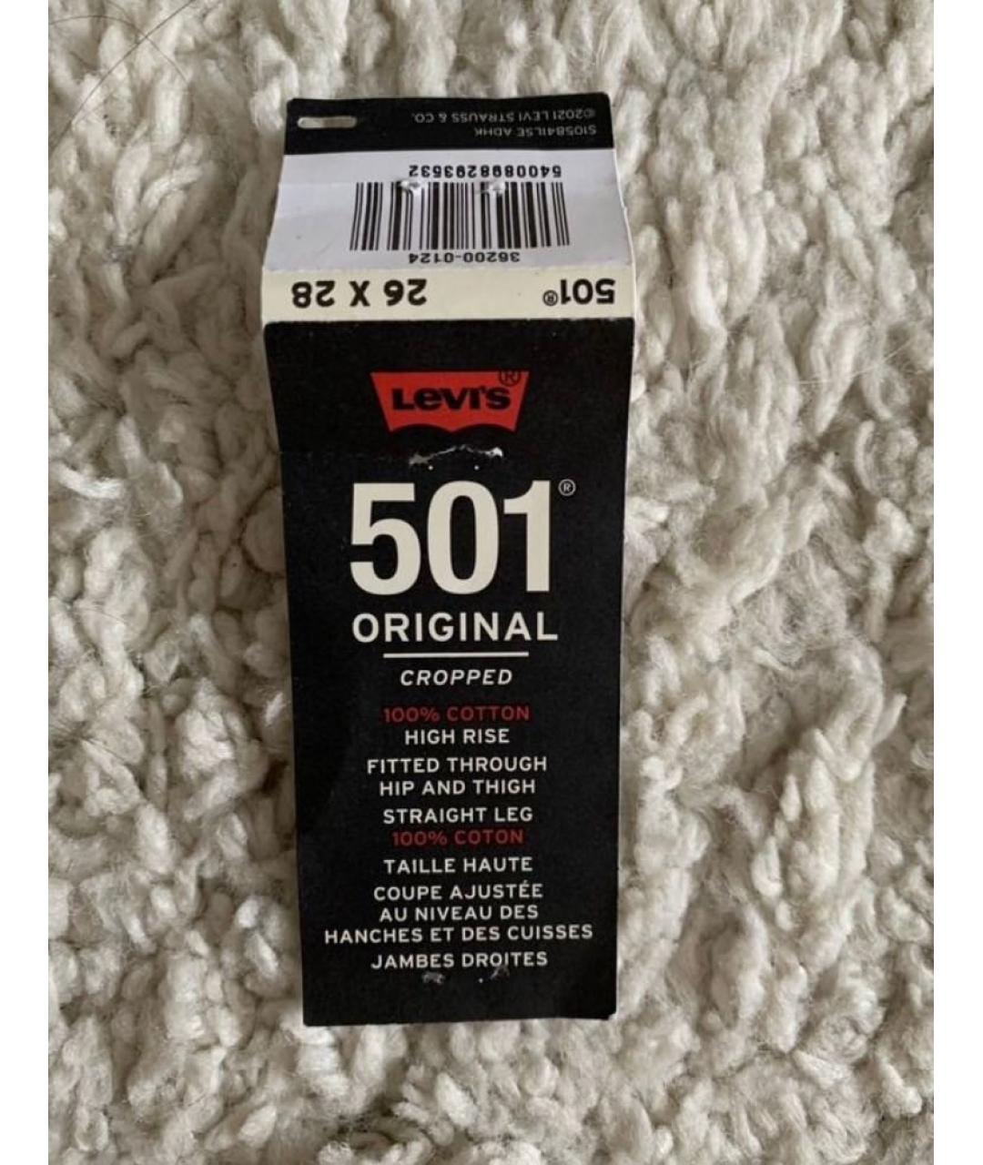 LEVI'S Голубые хлопковые прямые джинсы, фото 4