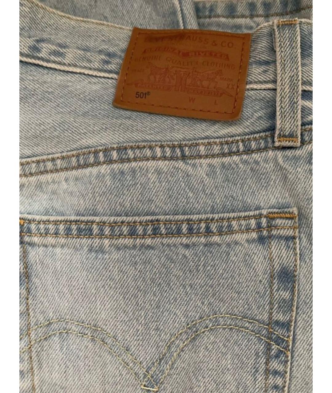LEVI'S Голубые хлопковые прямые джинсы, фото 3