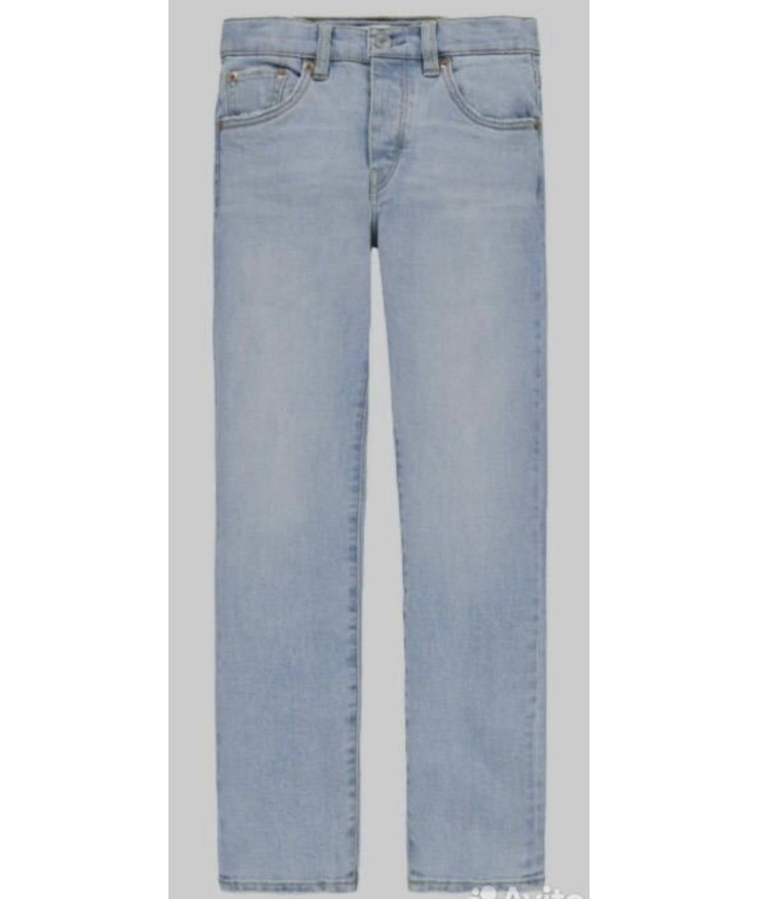 LEVI'S Голубые хлопковые прямые джинсы, фото 6