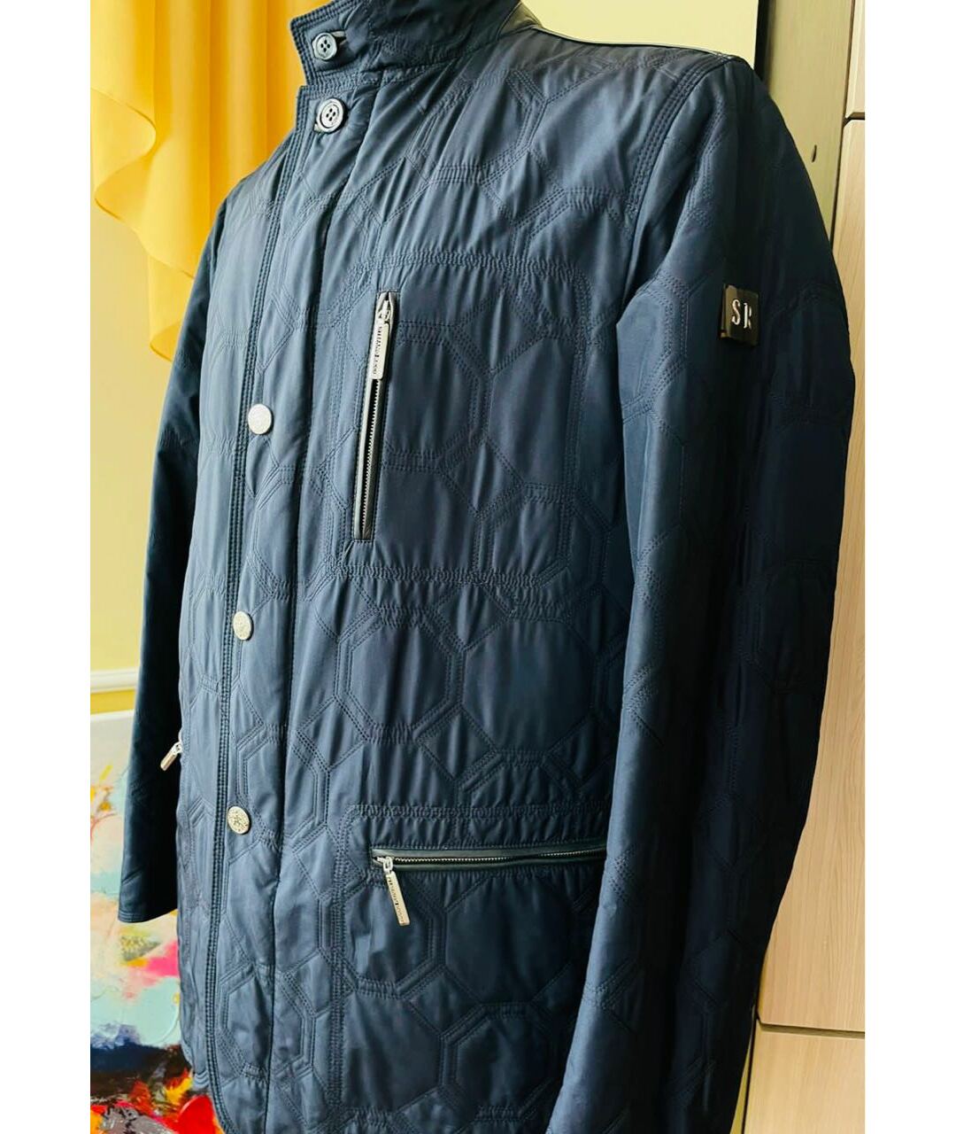STEFANO RICCI Синяя шелковая куртка, фото 3