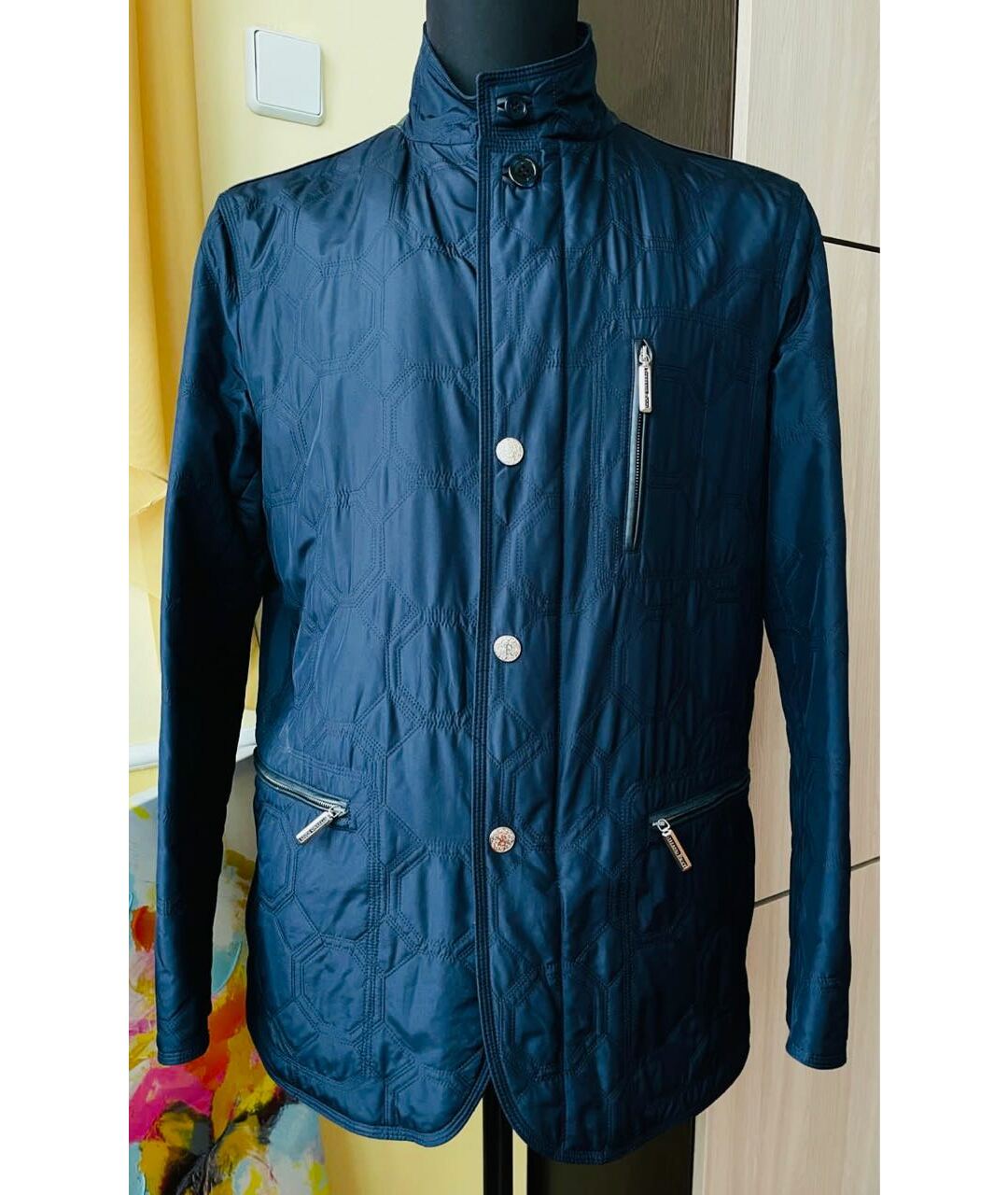 STEFANO RICCI Синяя шелковая куртка, фото 9