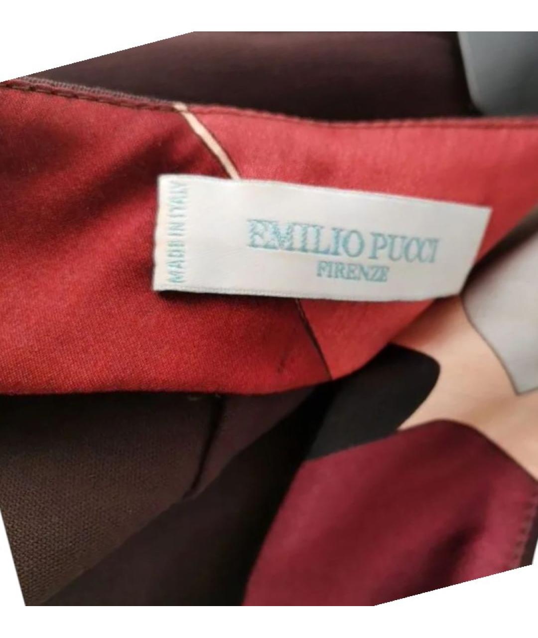 EMILIO PUCCI Коричневая шерстяная юбка миди, фото 3